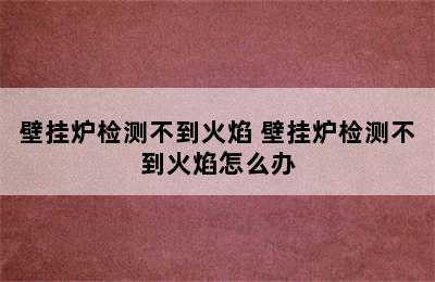 壁挂炉检测不到火焰 壁挂炉检测不到火焰怎么办